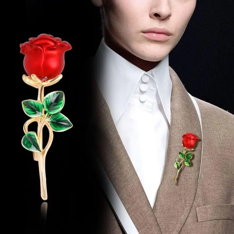 Beautiful Rose Flower Brooches Collection For Women Lady Elegant Flower Pin Summer Design Party Valentine Day Gift