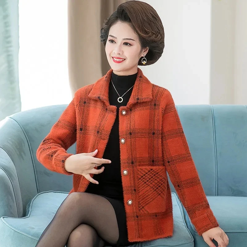 Autumn Winter Women's Coat Imitation Mink Velvet  Female Outerwear Lapel Single-Breasted Jacket 2022 New Mom Keeps Warm Top