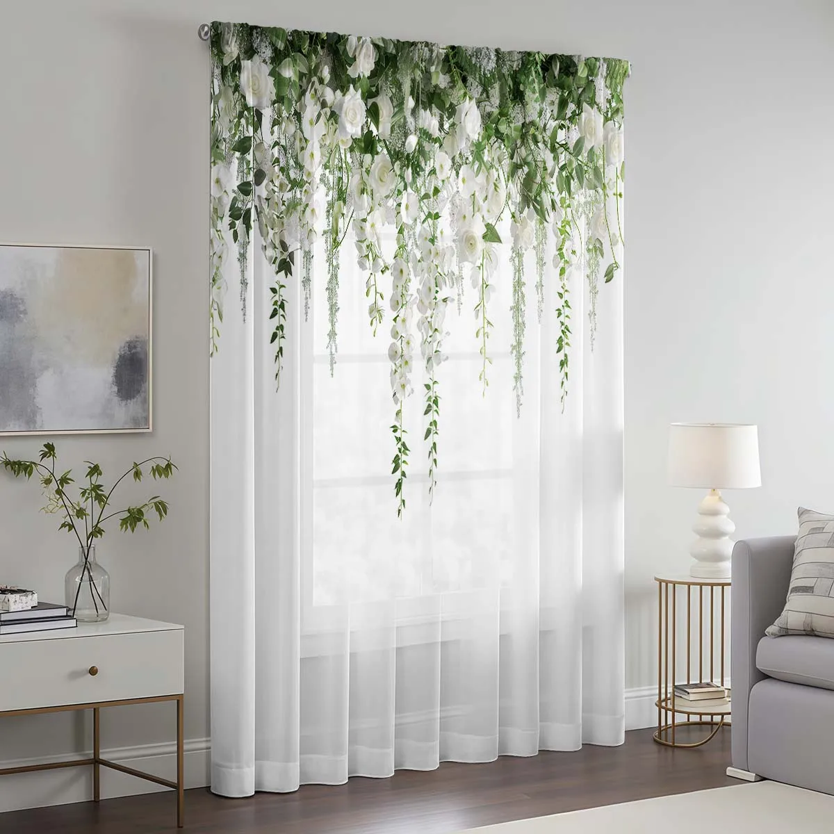 Natuurlijk romantisch stijl eendelig bloemengordijn Fris elegant decoratief element van zachte romantische sfeer