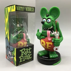 Rat Fink Action Figures Car Repairer Car Shake Head Doll Locomotive Culture Symbol Old School Pvc Anime Figures Desk Decora Gift