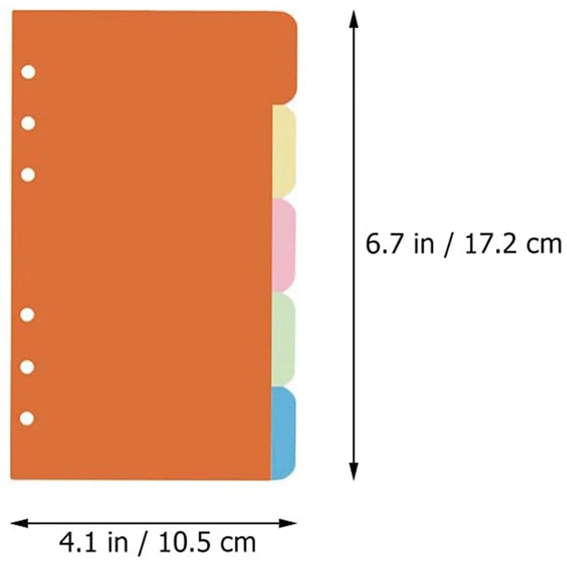 30Pcs 6 Ring Binder Dividers With 4 Tabs Paper Divider Category Page Indexing Cards Loose Leaf Binders