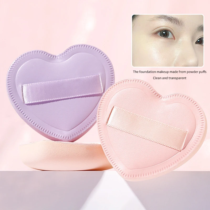 Heart-Shaped Soft Cotton Candy Powder Puff Smooth Makeup Sponge Powder Liquid Foundation Concealer Cream Velvet Cosmetics Puff