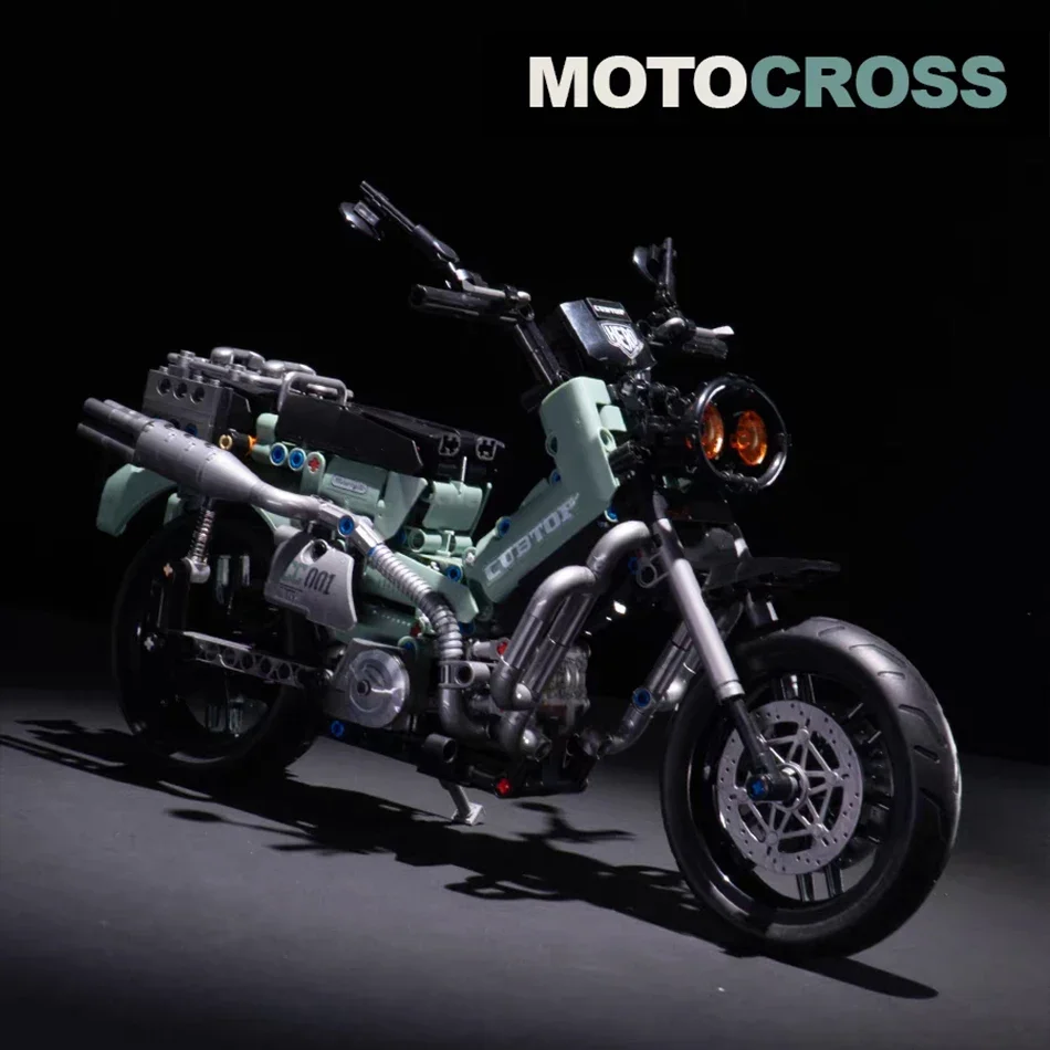 Tijolos técnicos de cubo de moto, 628 peças, blocos de construção, brinquedos para meninos, presentes clássicos de construção de motocicleta para adultos, namorado