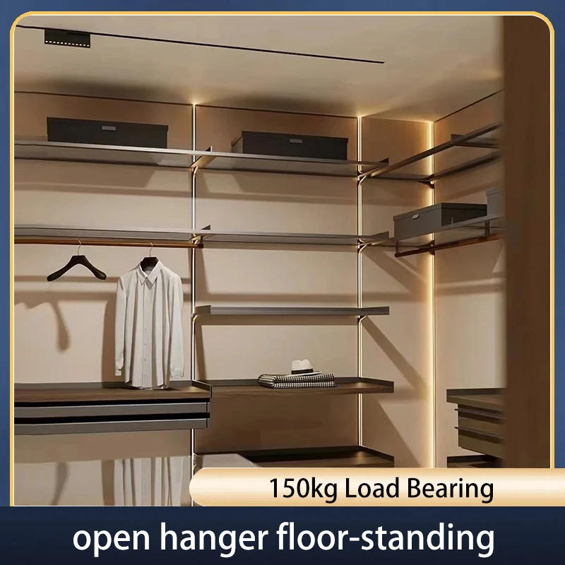 Whole House Custom Walk-In Wardrobe Open Style Internet Celebrity Metal Small Cloakroom Wardrobe Interior Design Drawing