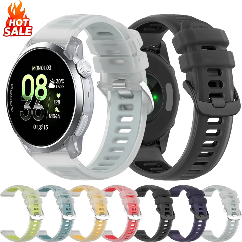 20/22mm Jelly color Silicone Strap For COROS PACE 4 3 Pro/APEX 4 42mm Two-Tone Bracelet Garmin Forerunner 570 970 965 170 70 265
