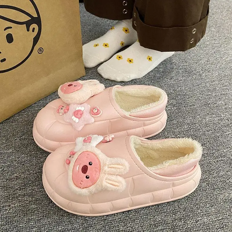 New Kawaii Anime Peripheral Loopy Velvet Waterproof Cotton Shoes Cute Girls Y2K Ruby Comfortable Warm Slippers Gift