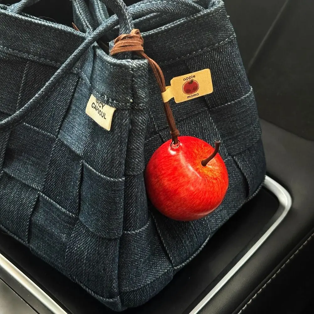 

Stress-relief Design Fruit Shaped Car Ornament Decoration Bag Accessories Rearview Mirror Decor Red Fruit ornament