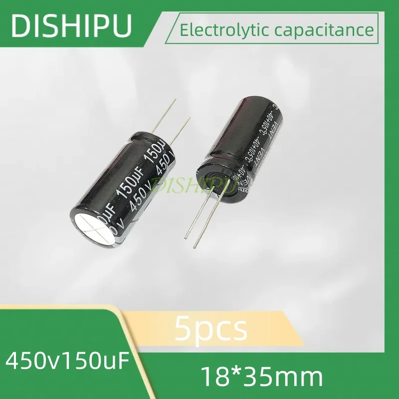 

5PCS 450v150uF aluminum electrolytic capacitor volume 18*35MM