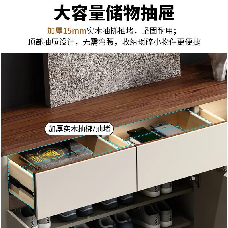 New color matching home shoe cabinet home door indoor entrance storage cabinet floor model with drawer
