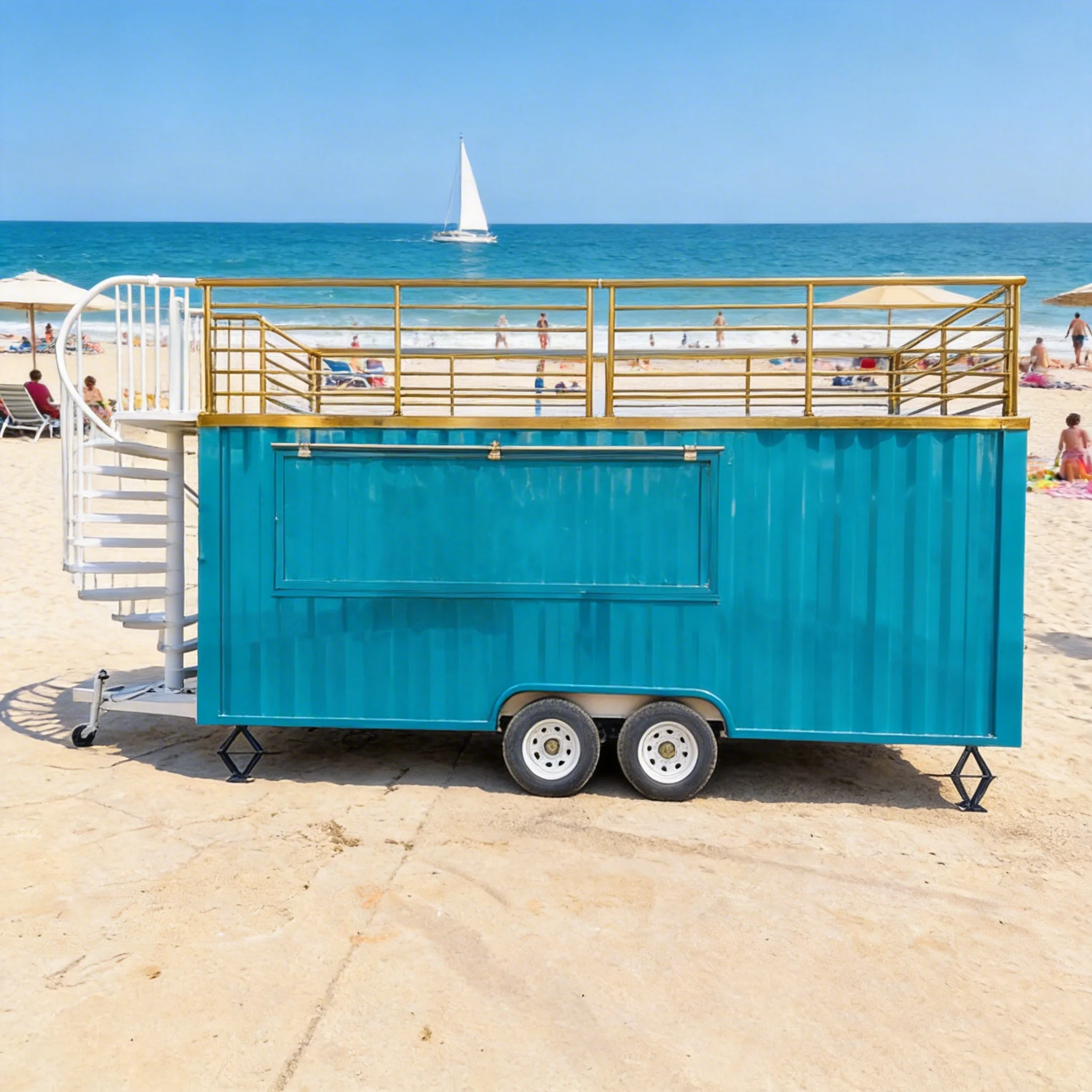 

High Quality Modified Shipping Container 20ft High Cube Beach Bar Fence Stairs Equipment Steel Sandwich Panel Modern