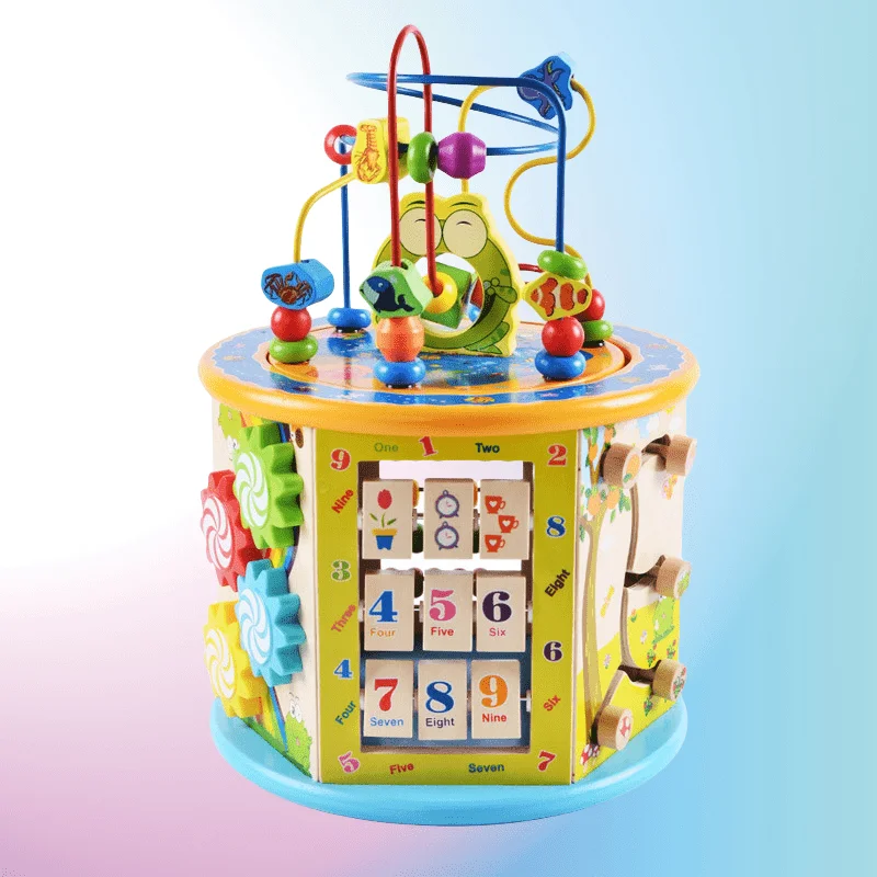 

Деревянная большая многофункциональная коробка-лабиринт из бисера — игрушки и подарки для родителей и детей раннего образования для малышей