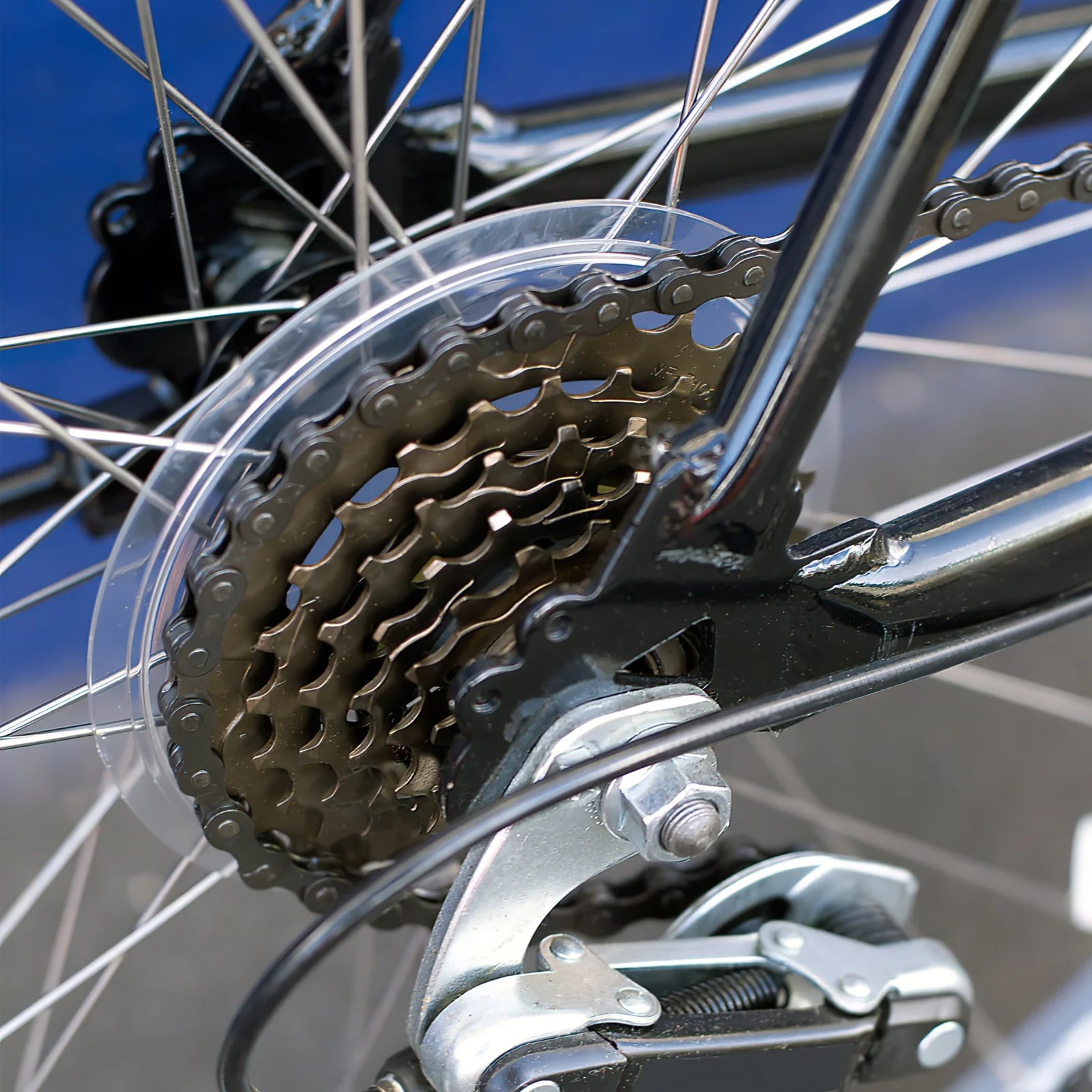

5Pcs Plastic Bike Flywheels Guard Clear Chain Protector Sturdy Dirt Proof Mountain Bike Spoke Cover Wheel Hub Guard