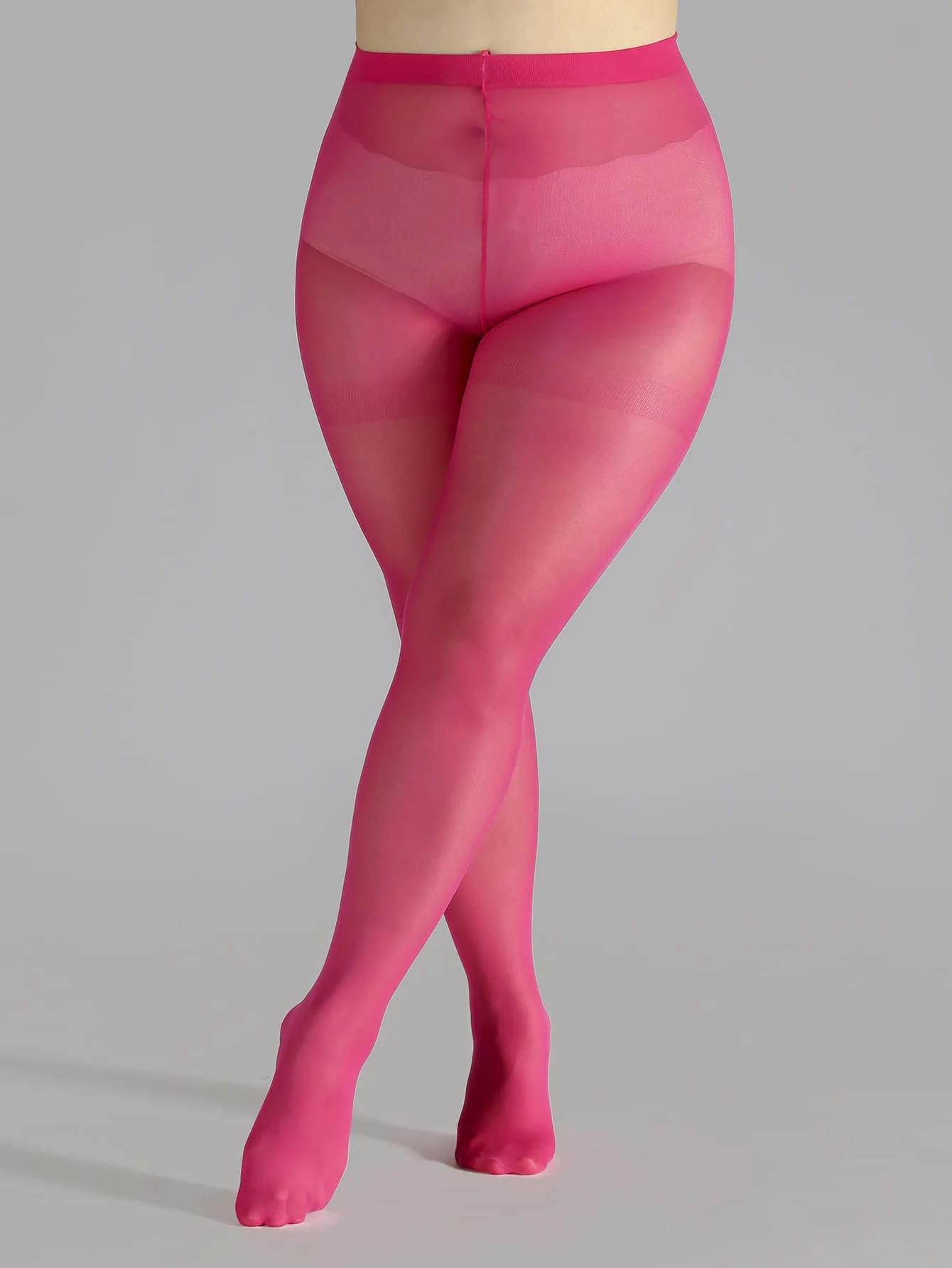 A pair of women\'s Plus Size flat Rose solid color translucent stockings super stretch leggings Party clothing Accessories