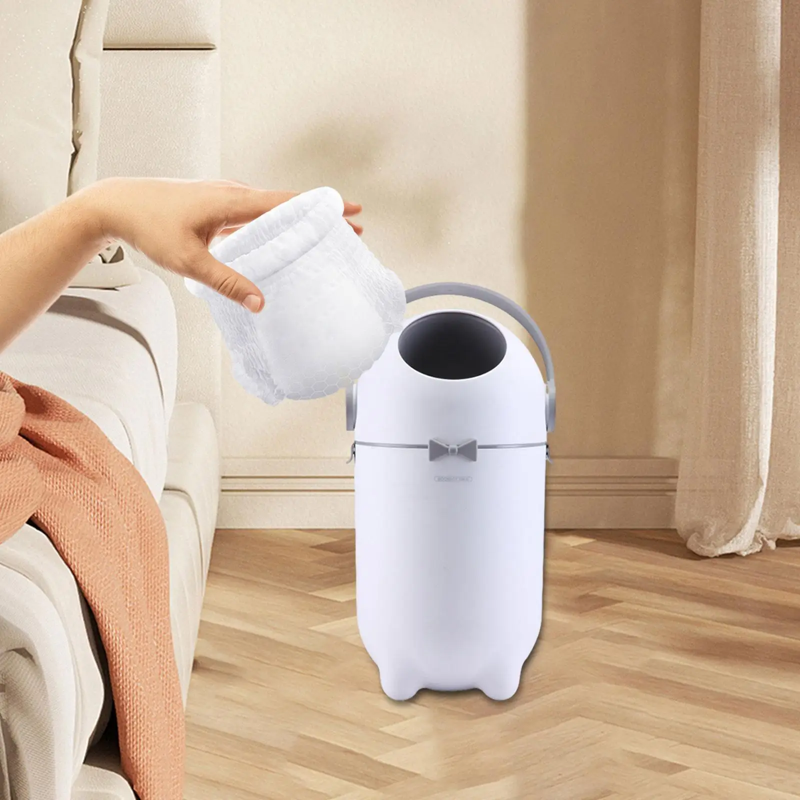 

15 L Diaper Trash Can Waste Can with Lid Portable Silent Opening Closing Simple Trash for Study Room Home Bedroom Living Room