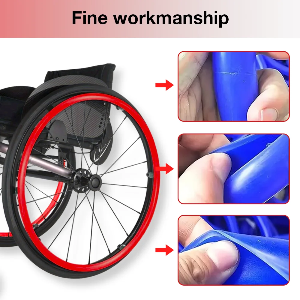 24In Wheelchair Wheel Protector, Manual Wheelchair Accessorie Multi-Color Silicone Push Handle Cover, Wheelchair Anti-Slip Cover