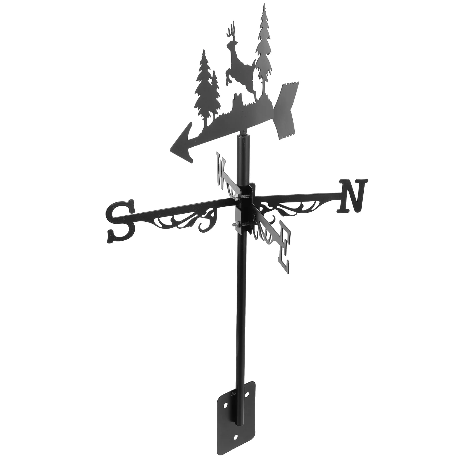 

Deer Weathervane Metal Wind Direction Indicator Outdoor Garden Decoration Yard Stake For Patio Lawn Roof Mount Iron