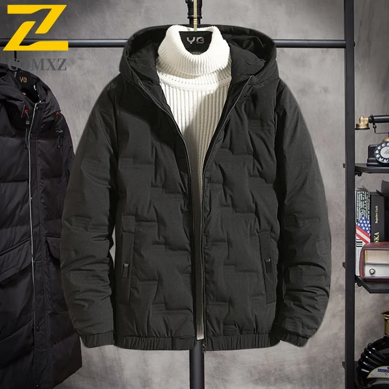 

COMXZ Puffer Jacket Warm Windproof Stand Collar Travel Parker Coat Snowy Versatile Cold-Resistant Winter Jacket Men's Clothing