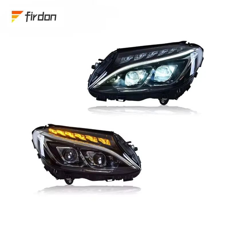 

Full LED LASER Lens Headlights FiT for Mer B-nz C Class W205 2015-2021 Automatic Head Lamps Daytime Running Head Lights