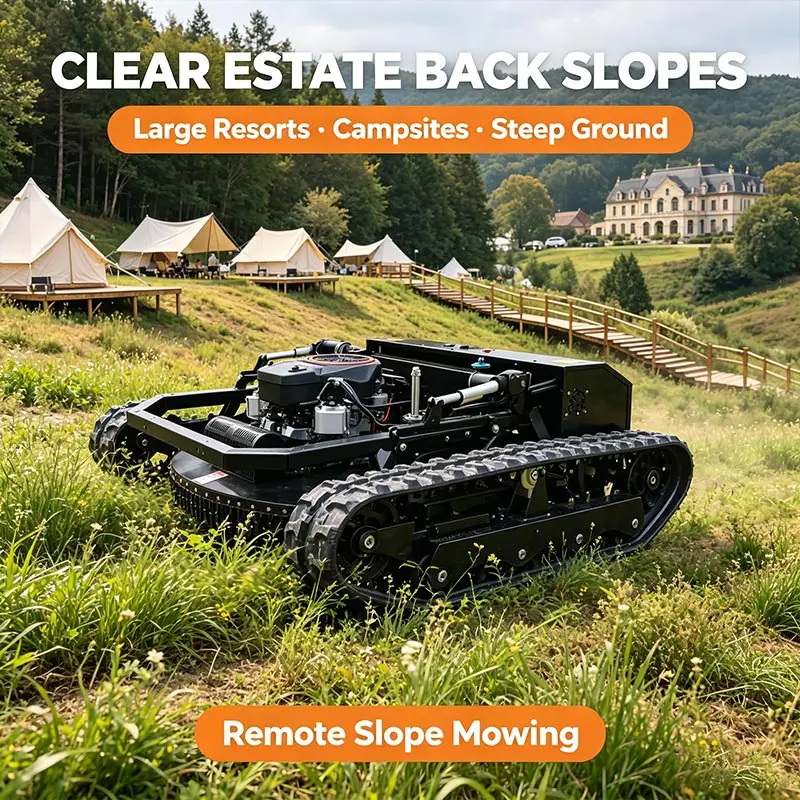Remote Control Lawn Mower with Large Tank and Diesel Engine for Large Farms Remote Control Lawn Mower