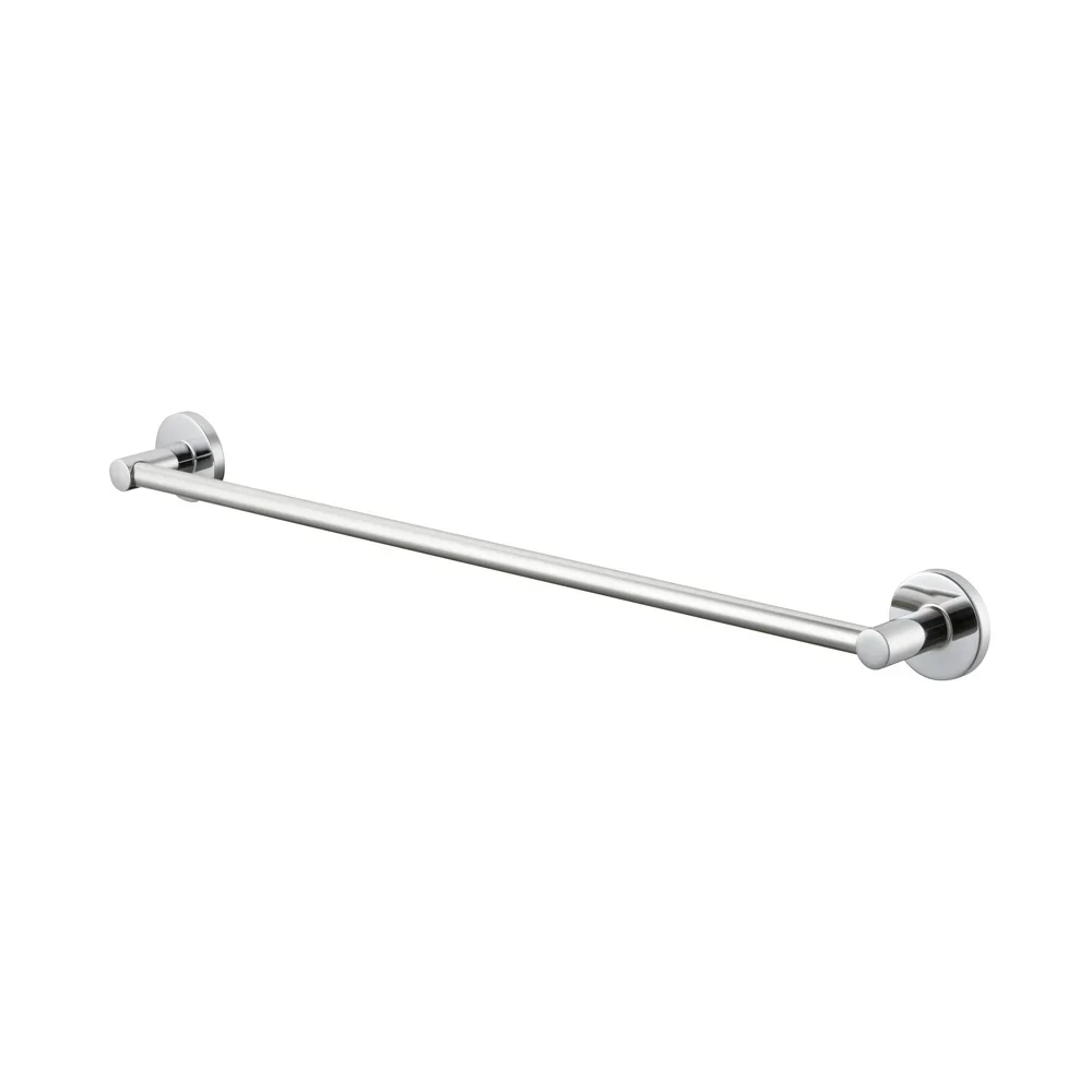 

Modern 24 Inch Chrome Towel Bar Round Design Bath Accessory Rust Resistant Durable Easy Installation Bathroom Organizer Hardware