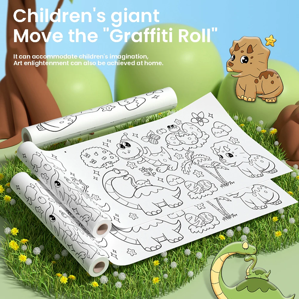 Coloring infantil Pintura Papel Pastable Graffitis Scroll Livros de Colorir Presente Para Crianças Meninos Meninas