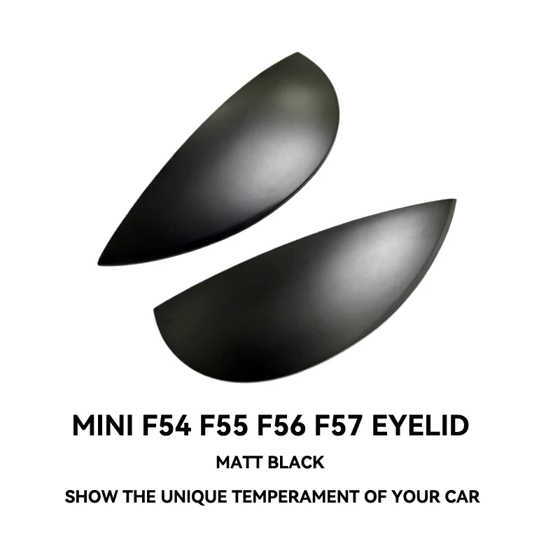 Carbon Fiber Car Headlight Eyebrows Cover Glossy Black Front Angry Eyelids for MINI F54 CLUBMAN F57 CABRIO F55 F56 COOPER S JCW image 2