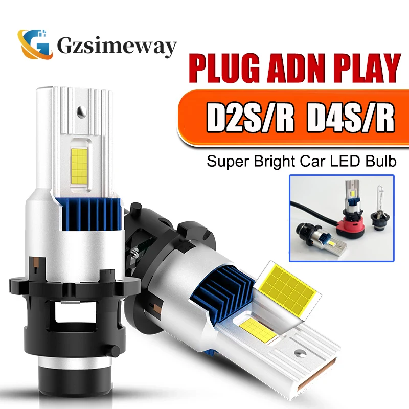 

2PCS D2S LED Canbus Headlight D4S D2R D4R LED Auto Lamp Bulbs 90000LM Conversion Kit Plug And Play Xenon HID Light Replacement