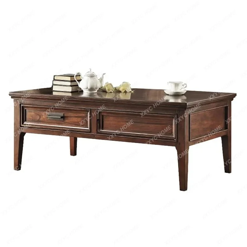 

L solid wood furniture simple retro storage coffee table