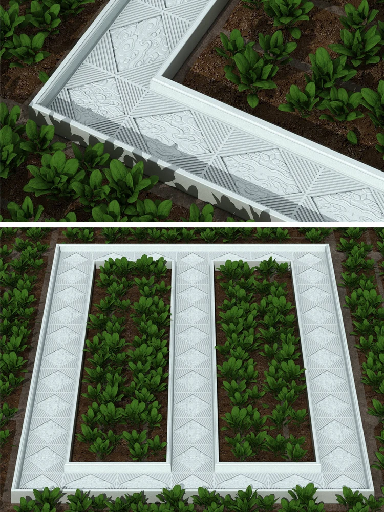 New flower pond fence cement brick mold vegetable garden fence small fence model courtyard trench slate formwork plastic