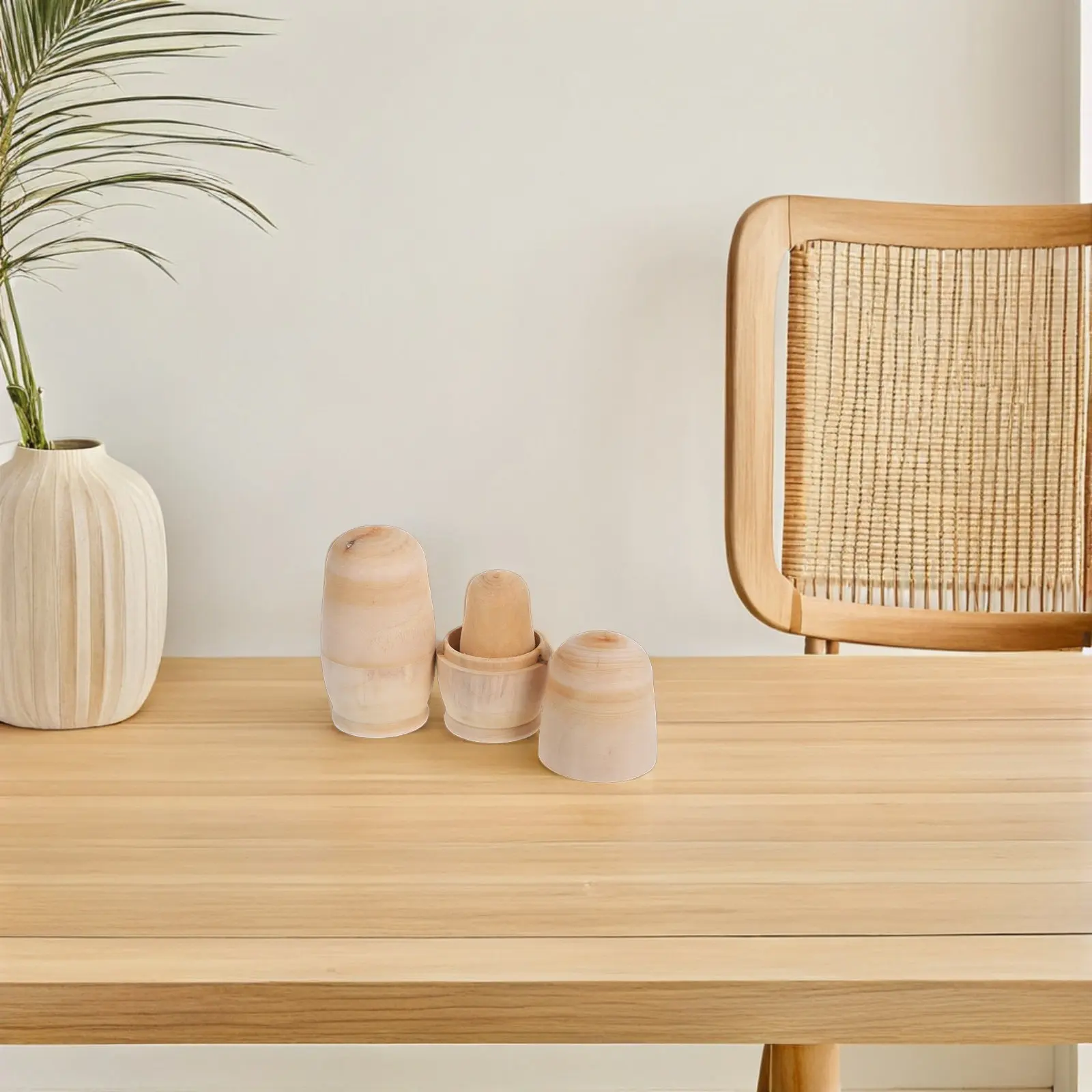 

2Sets Handmade Wooden Matryoshka Nesting DIY Unpainted Craft Set for Children Family Art Activity Educational Play Decor