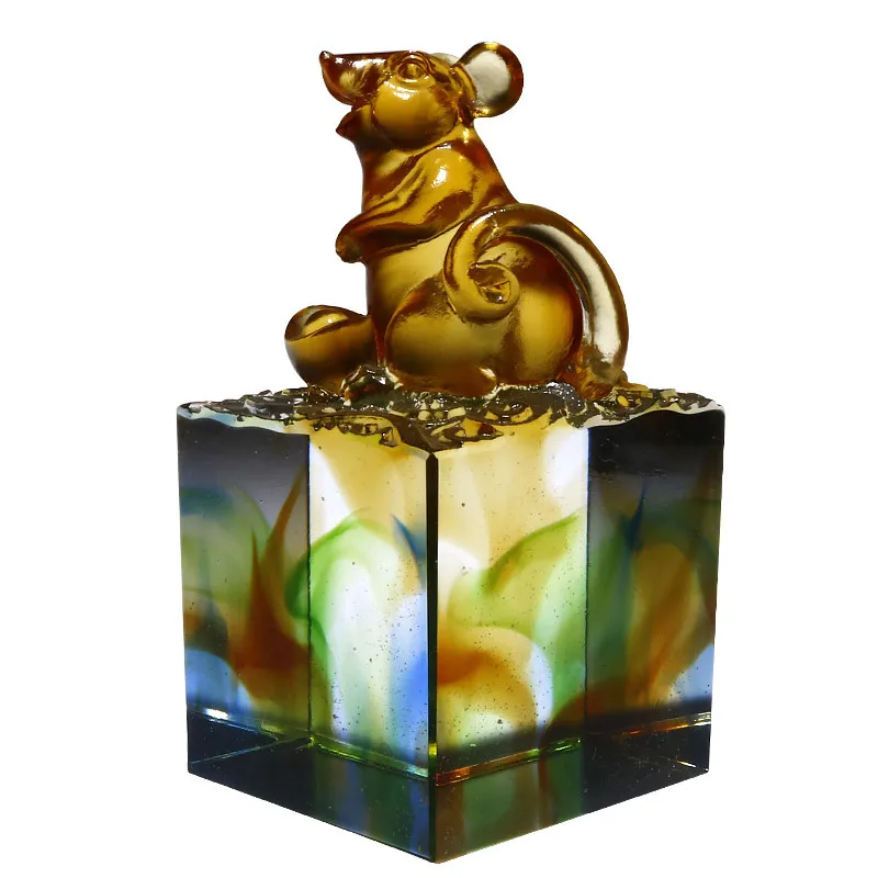 

Zodiac Rat Tiger Bull Seal Square Calligraphy Name Seal Glazed Ornament Private Calligraphy and Painting