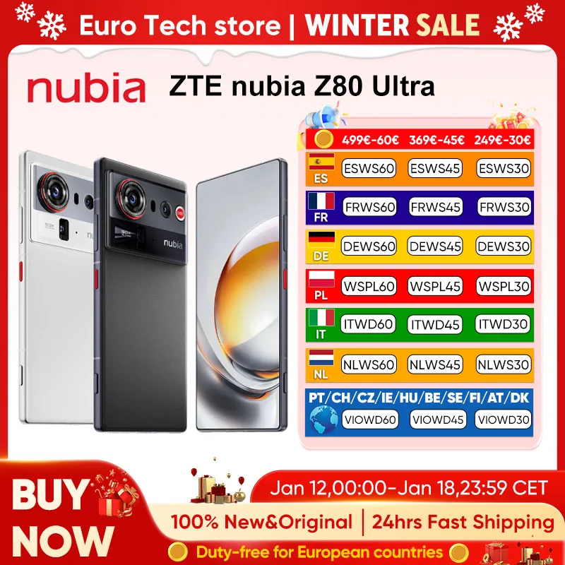 ZTE nubia Z80 Ultra 5G Smartphon Version mondiale Snapdragon 8 Elite Gen 5 7200mAh 6.85 ''144Hz �cran Oled 90W charge rapide