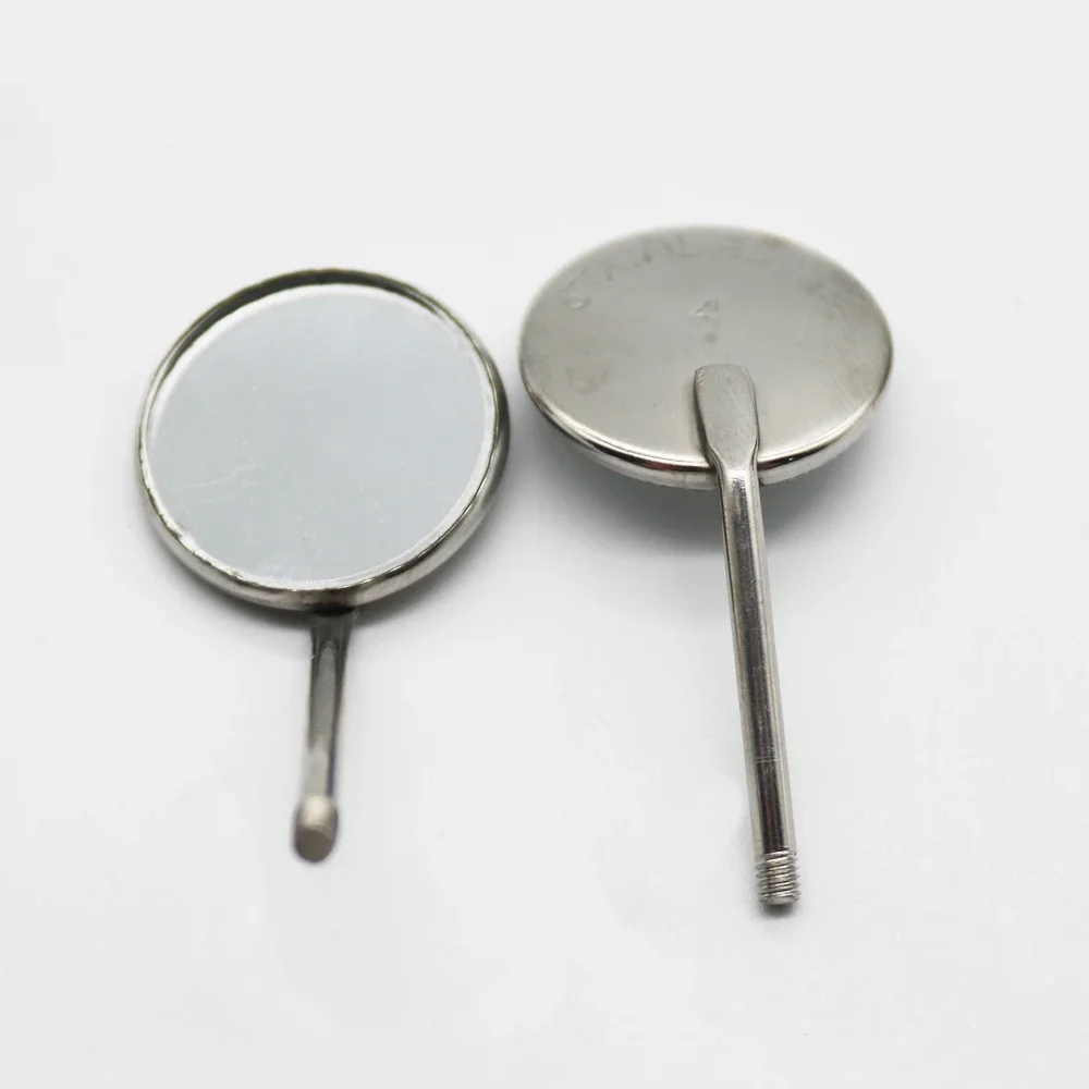 

12Pcs/Box Stainless Steel Dental Mouth Mirror 4# 5# Anti Fog Front Surface Dental Mirrors Oral Care Exam Tool