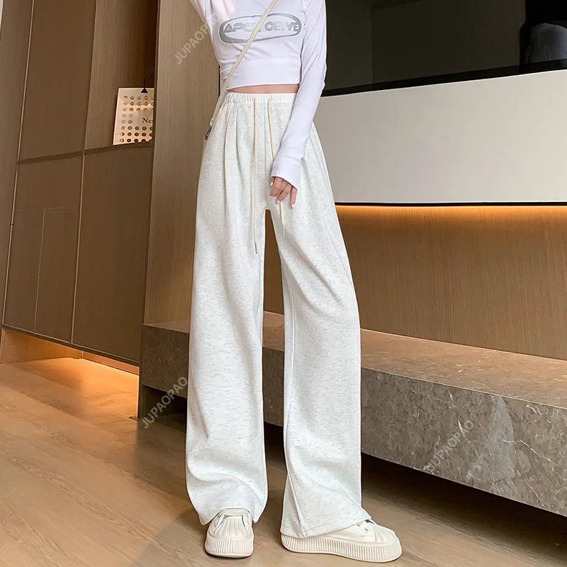 New Models white Sweatpants Women Korean Autumn Casual Baggy Pants Vintage Harajuku Streetwear Straight Sports Trousers Fashion