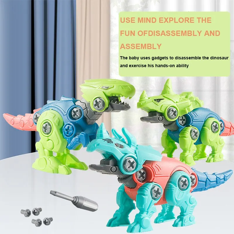 Dinosaur Egg Random Style Children Disassembly and Assembly Building Blocks DIY Assembly Screw Twisted Egg Blind Box