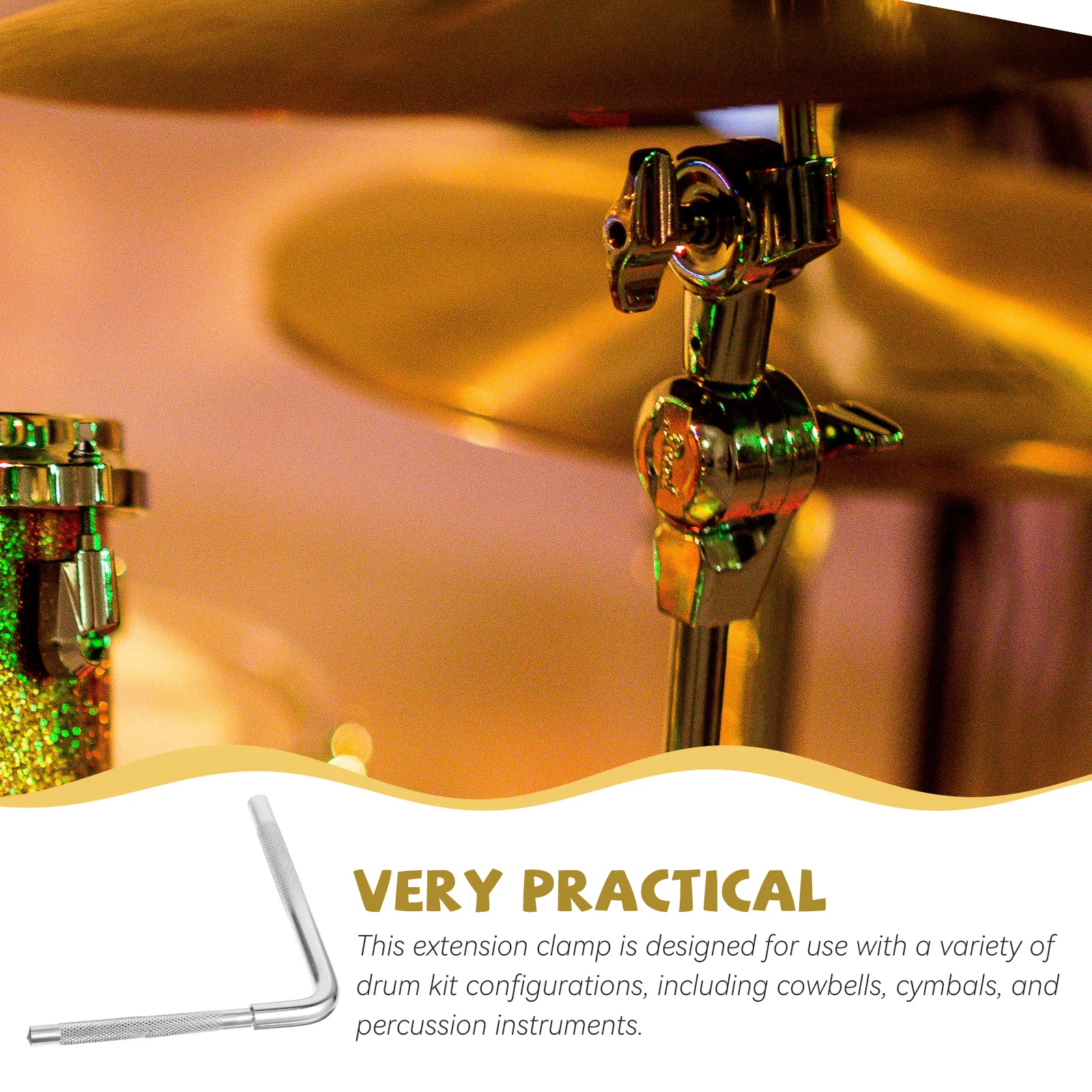 

1 set Drum Cymbal Holder Clip Adjustable Mounting Bracket Clamp Metal Cowbell Percussion Accessory Stable Lightweight