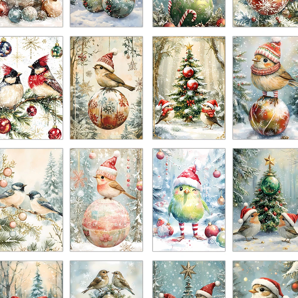 32 Stück Vintage-Weihnachtsvogel-Postkarten, lustige Halloween-Karten, Geschenk zum Lehrertag, Schulanfang, Schlafzimmerdekoration, hochwertig – Detail 5