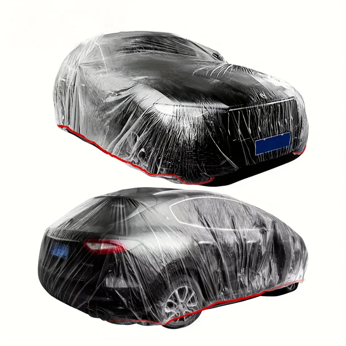Exterior Waterproof Car Cover Disposable Plastic Car Coat Dustproof Universal PE Automobile Covers Auto Accessories With Elastic