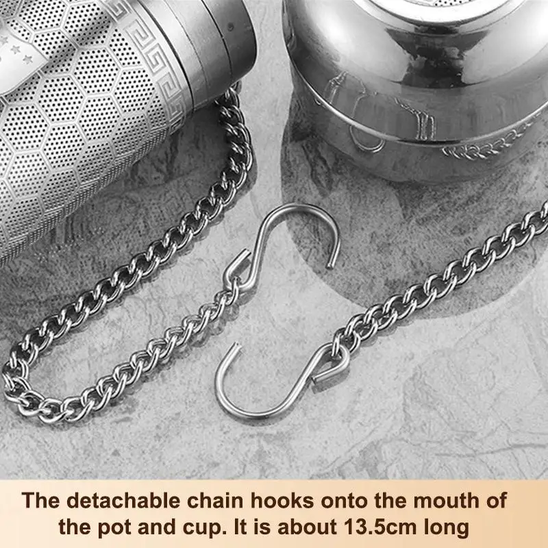 Tee-Infuser aus Edelstahl 316 mit ultrafeiner Netzverlängerungskette für das Aufgießen von losen Teeblättern zu Hause, im Büro oder auf Reisen. – Detail 18