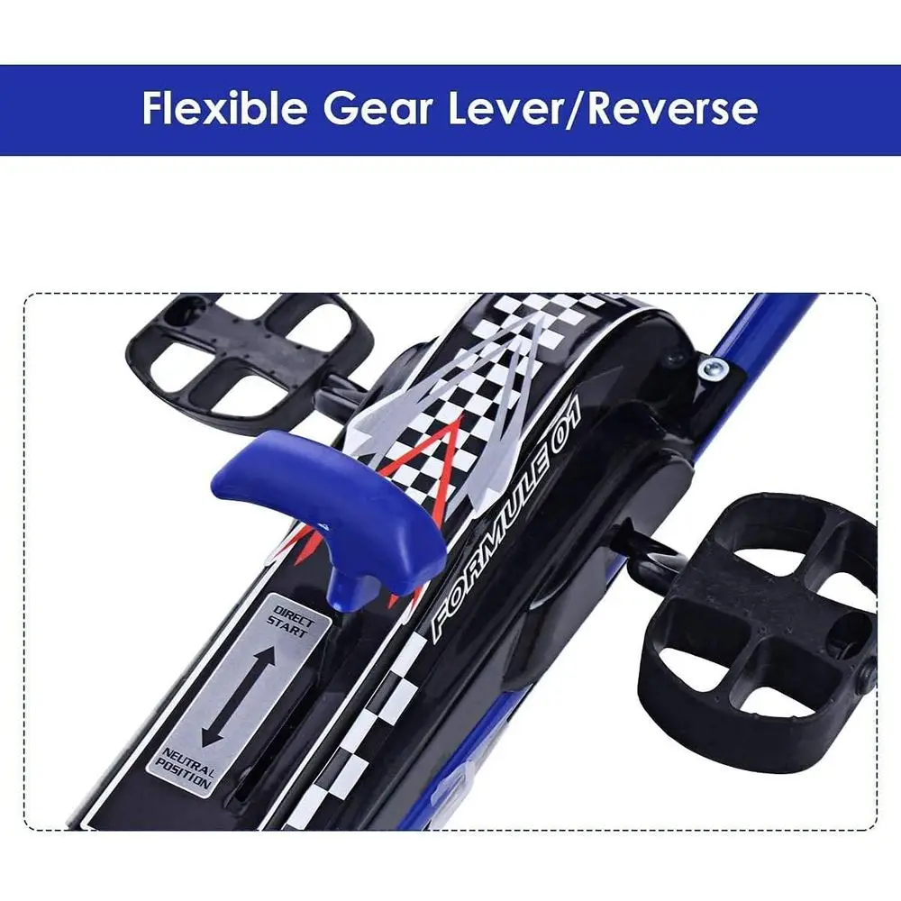 Voiture à pédales pour enfants alimentée par pédale, course extérieure à 4 roues avec siège réglable à 2 positions, pneus en caoutchouc et frein à main, monter sur jouet (rose)