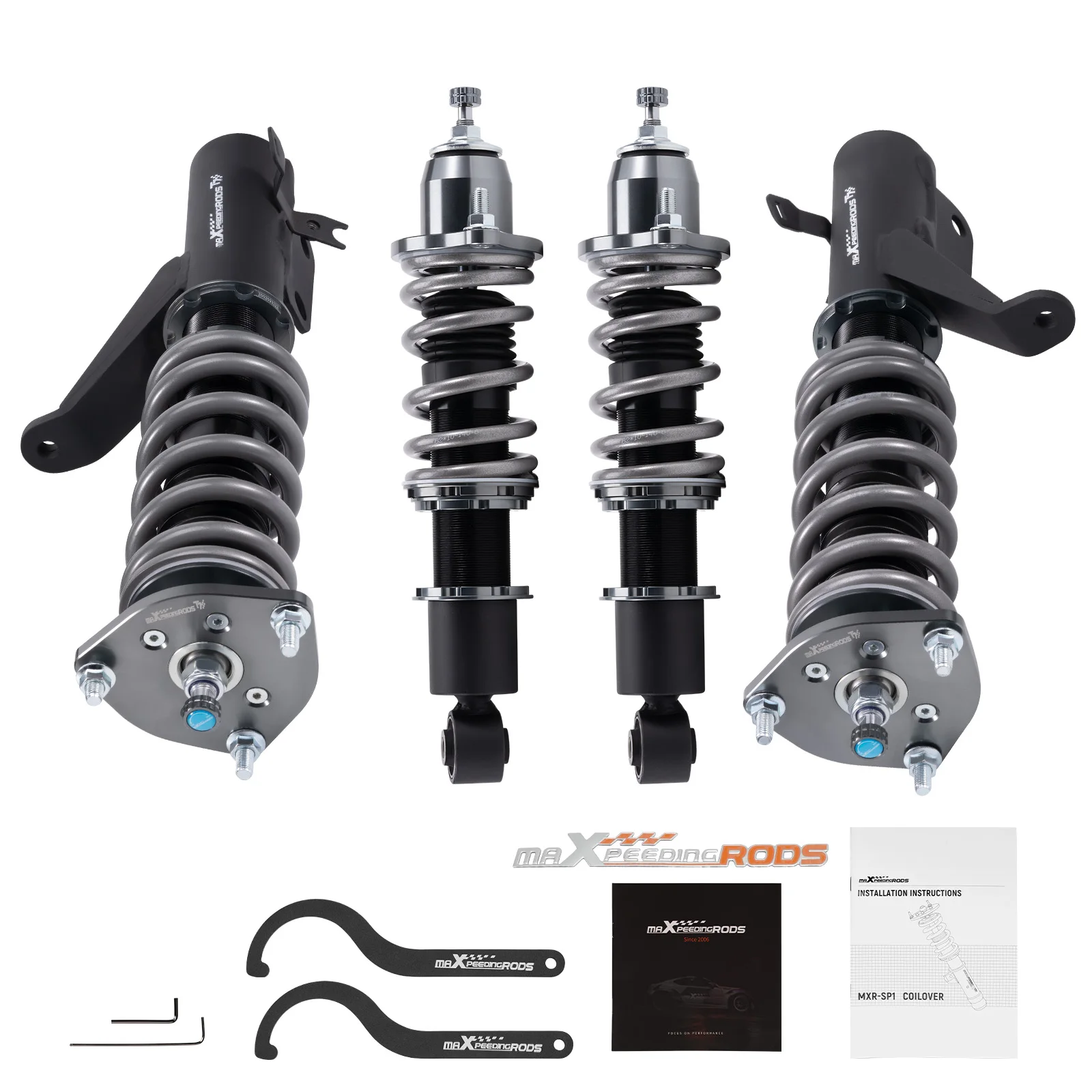 24 Level Adjustable Coilovers Lowering Suspension Kit For Honda Civic VII 2001-2005