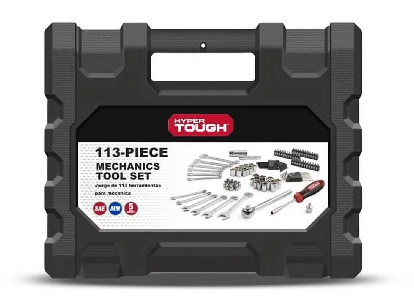 

113 Piece 1/4 and 3/8 inch Drive SAE Mechanics Tool Set, New Condition for auto mechanics or everyday DIY car and home repairs