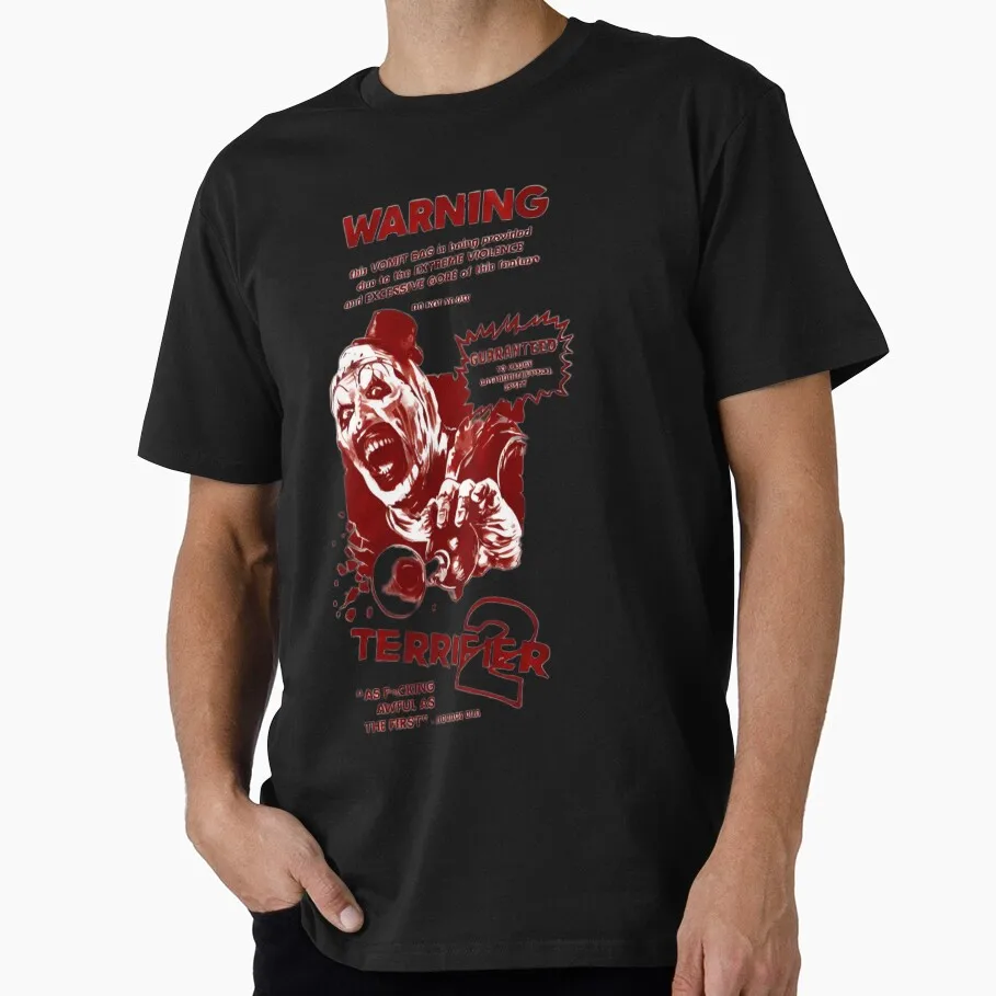 Retro Horror Movie Terrifier Art The Clown Killer Scary Halloween Gift T Shirt 0802 Short Sleeve Graphic clothes All size tops