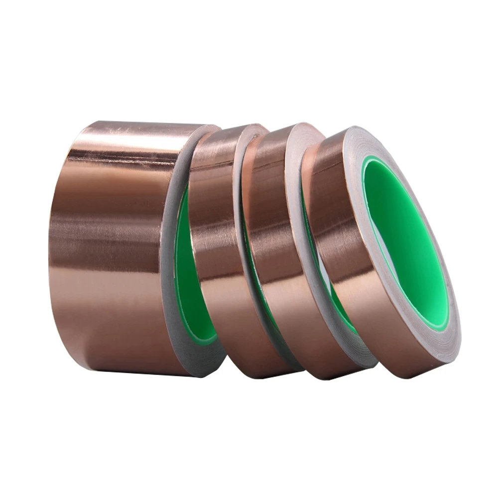 70mm Wide Copper Foil Adhesive Tape, Mask Electromagnetic Shield Eliminate EMI Anti-static Repair Double Sided Conductive Tape