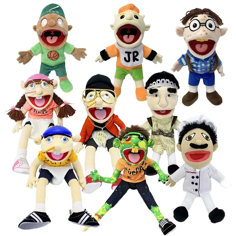 

1/2/4pcs Jeffy Hand Puppet Feebee Rapper Zombie Plush Doll Toy Talk Show Muppet Parent-child Activity Playhouse Gift for Kids