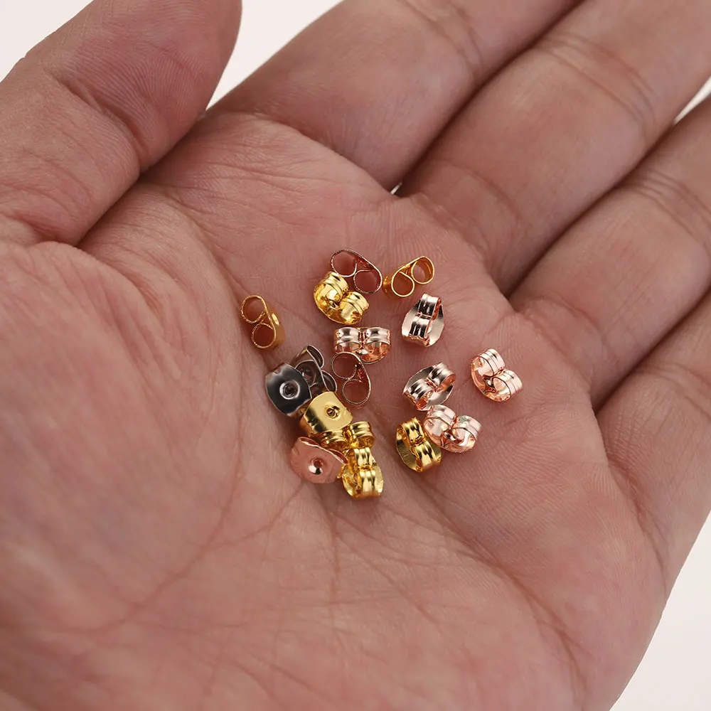 100pcs Butterfly Shape Earring Backs Hypoallergenic Secure Ear Locking Stainless Steel Earring Cap for Stud Earrings Ear Nut