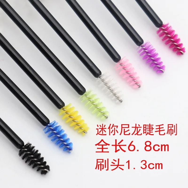 50 pçs de boa qualidade maquiagem cílios enxertados escovas única cor descartável sobrancelha rímel espiral ferramentas extensão dos olhos