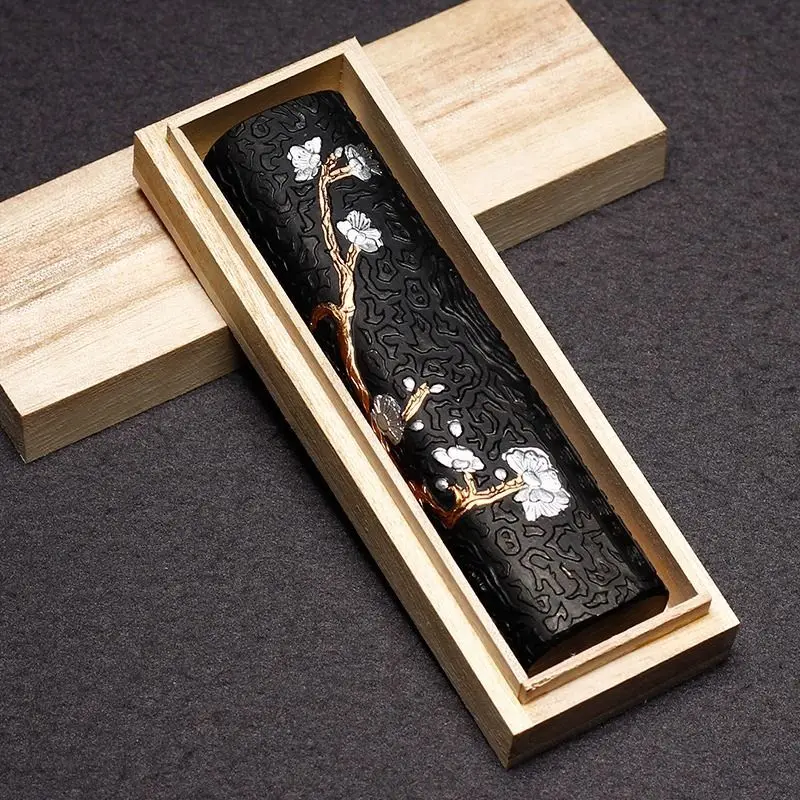 Handmade 2oz Lampblack Ink Stick Authentic Hui Ink Hu Kaiwen Ink Block for Beginner Calligraphy Painting Art Supply Gift