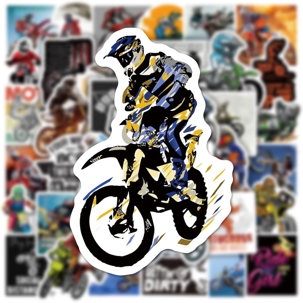 50pcs Dirt Bike Mountain Motorcycle Motocross Stickers Scrapbook Phone Case Guitar Sticker DIY Vintage Journal Accessories