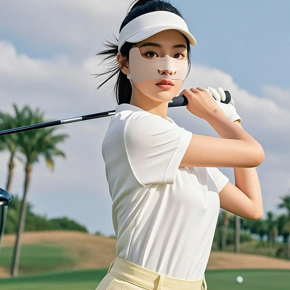 Sunscreen Face Scarf Ice Silk Sunscreen Mask Thin Breathable Summer Face Cover UV Protection Eye Protection Face Gini Mask